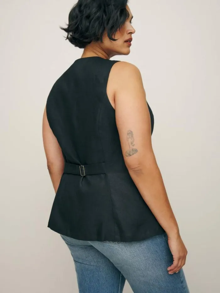 The Reformation Aspen Linen Top Es Black 8211 Clothing