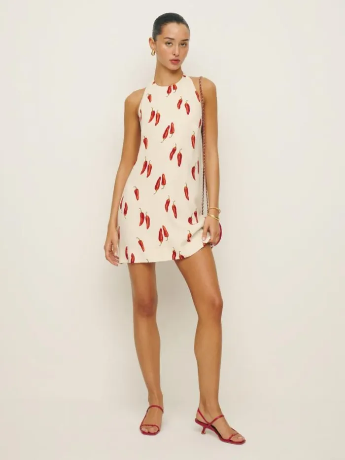 The Reformation Avielle Dress Jalapeo 8211 Clothing