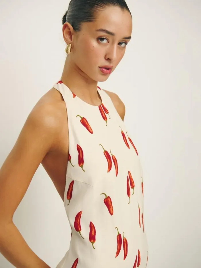 The Reformation Avielle Dress Jalapeo 8211 Clothing