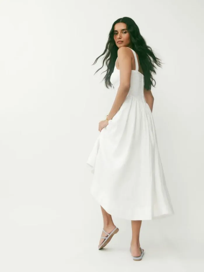 The Reformation Balia Linen Dress White 8211 Clothing