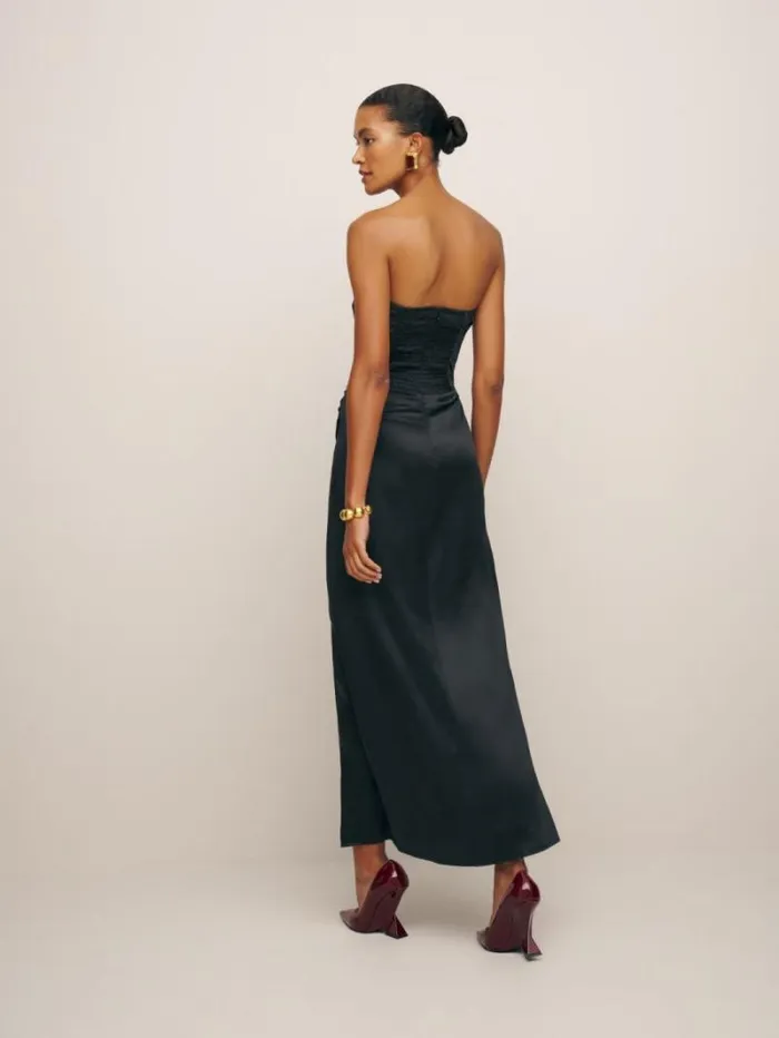 The Reformation Barrow Silk Dress Black 8211 ClothingWeddings