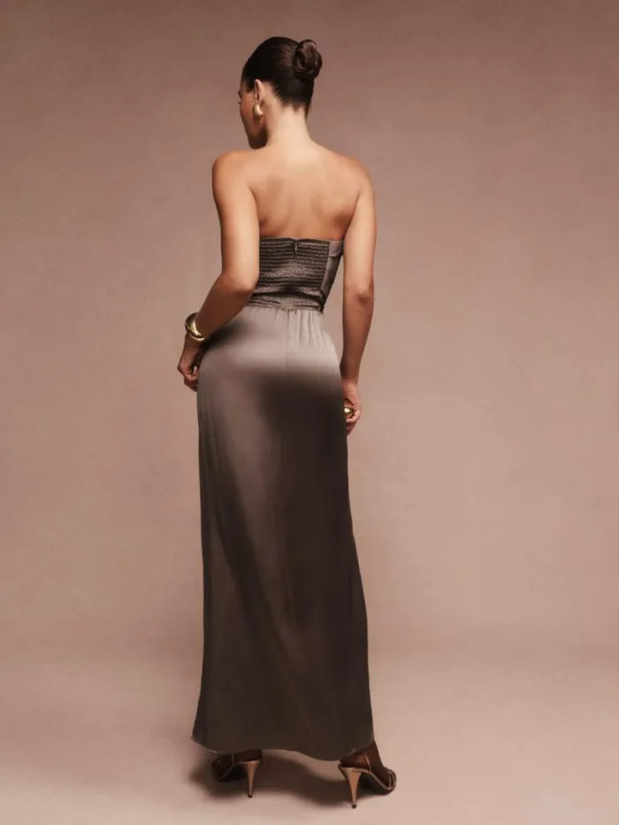 The Reformation Barrow Silk Dress Magnetic 8211 ClothingWeddings
