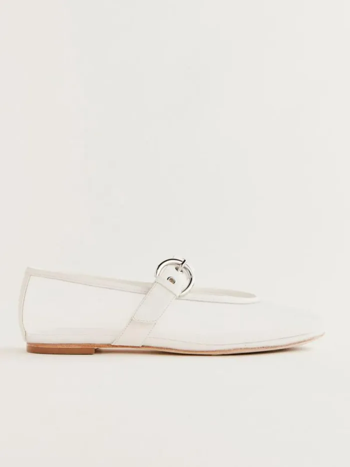 The Reformation Bethany Ballet Flat White Mesh 8211 Shoes