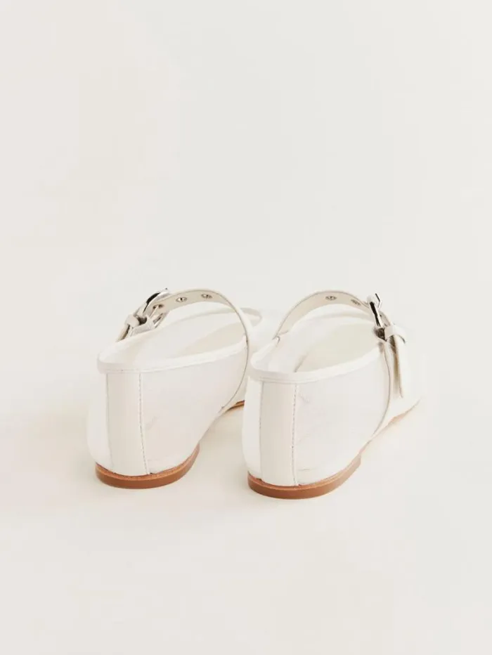 The Reformation Bethany Ballet Flat White Mesh 8211 Shoes