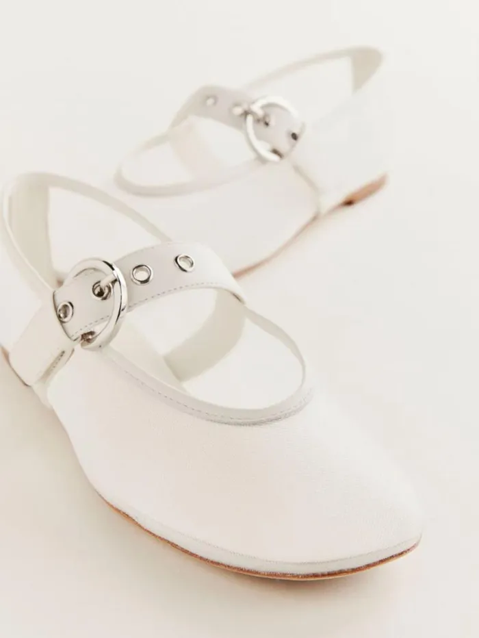 The Reformation Bethany Ballet Flat White Mesh 8211 Shoes
