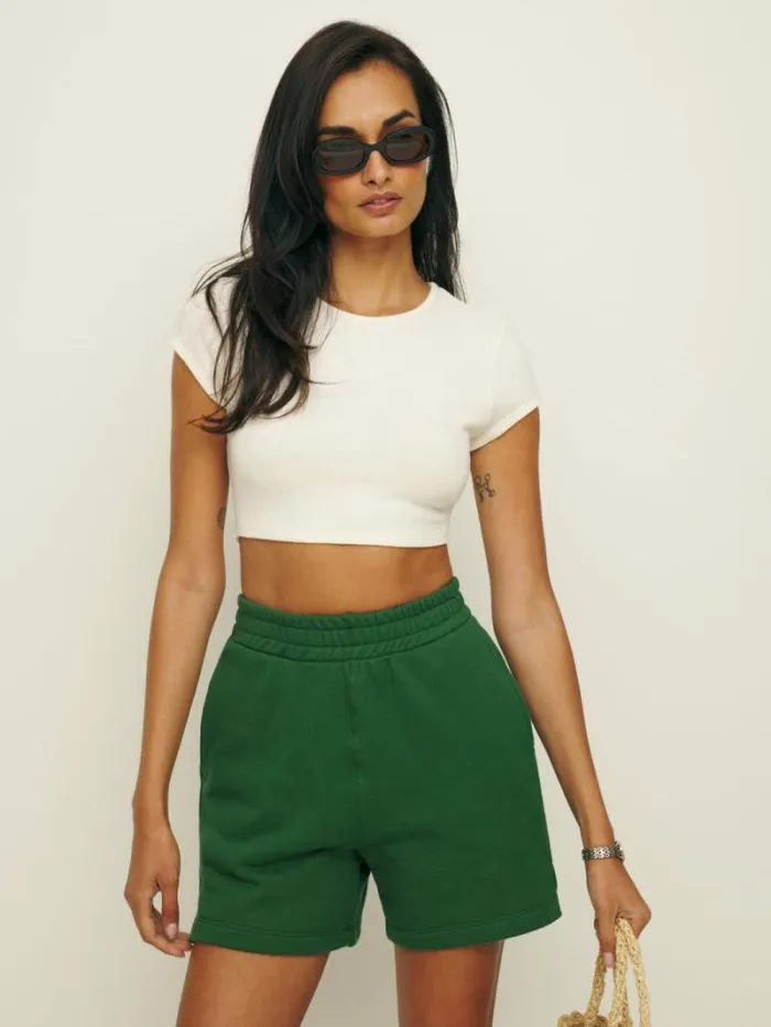 The Reformation Brooks Classic Sweat Short Verdant 8211 Clothing