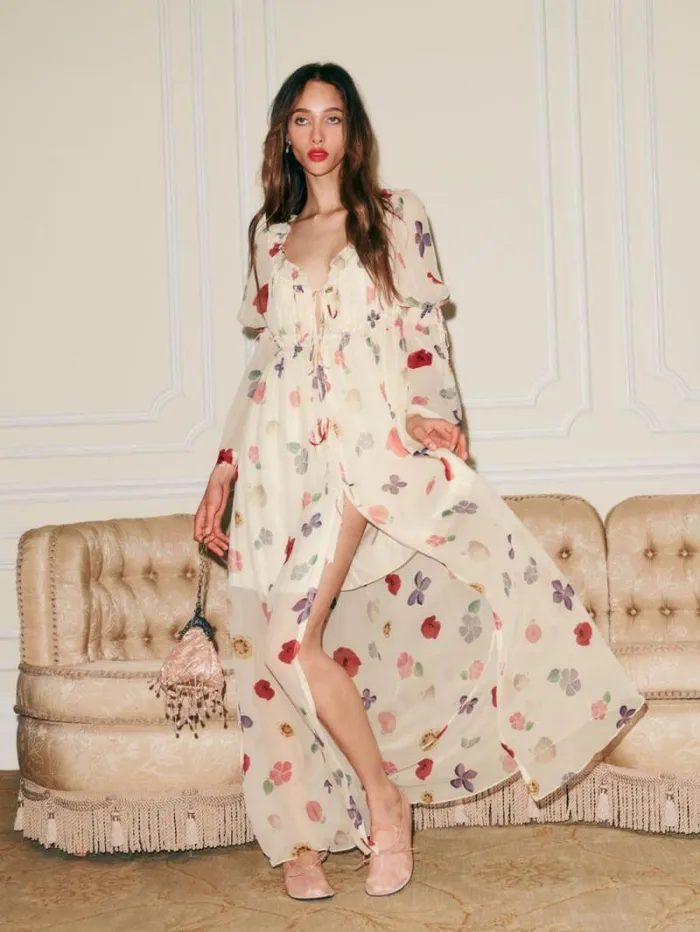 The Reformation Cabrini Dress Derian Floral 8211 Clothing