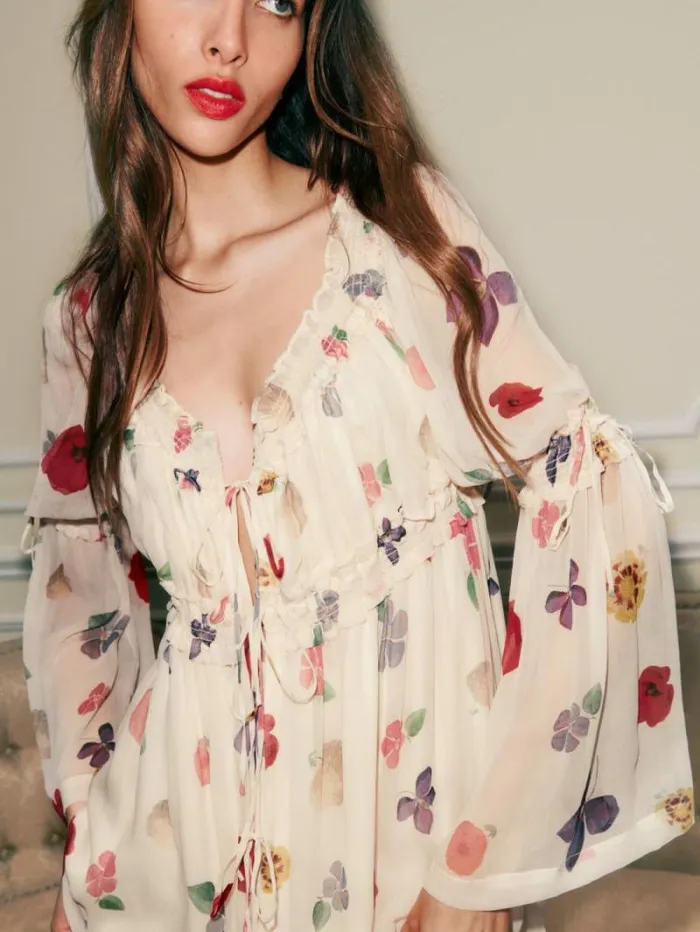 The Reformation Cabrini Dress Derian Floral 8211 Clothing