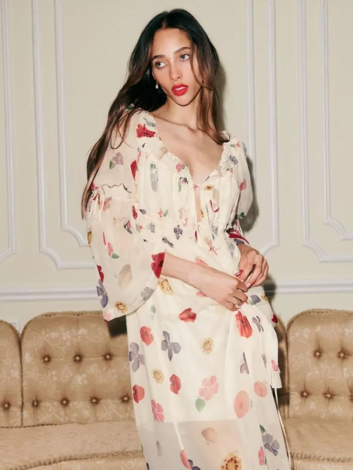 The Reformation Cabrini Dress Derian Floral 8211 Clothing