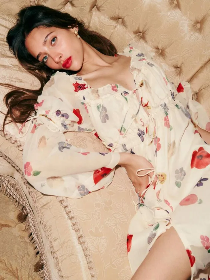 The Reformation Cabrini Dress Derian Floral 8211 Clothing