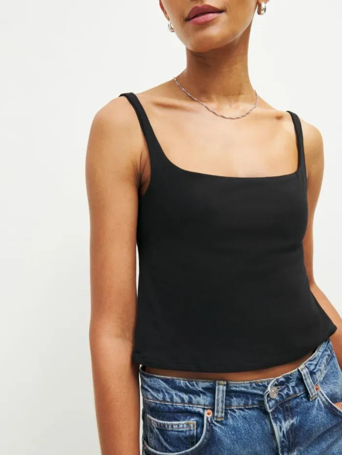 The Reformation Cairo Knit Top Black 8211 Clothing
