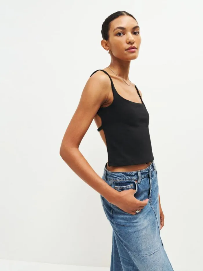 The Reformation Cairo Knit Top Black 8211 Clothing