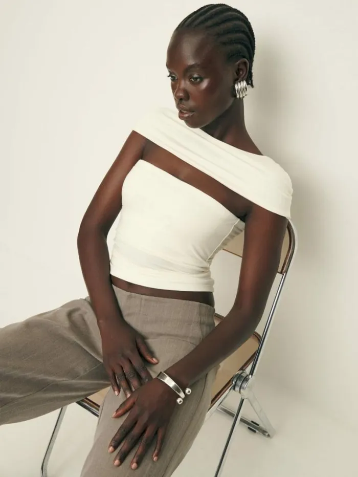 The Reformation Carmina Knit Top Fior Di Latte 8211 Clothing