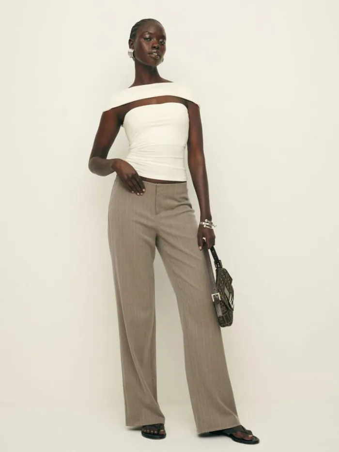 The Reformation Carmina Knit Top Fior Di Latte 8211 Clothing