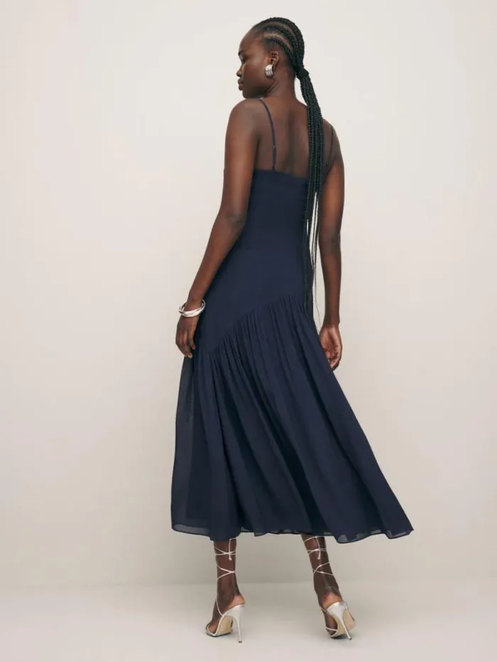 The Reformation Catana Dress Navy 8211 ClothingWeddings