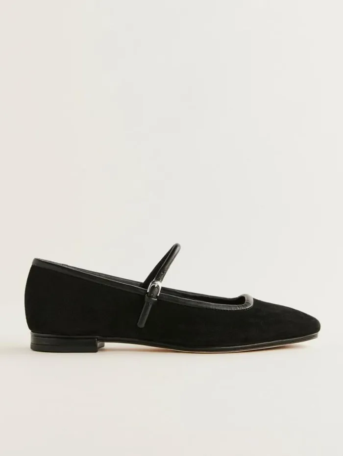 The Reformation Charlie Ballet Flat Black Suede 8211 Shoes