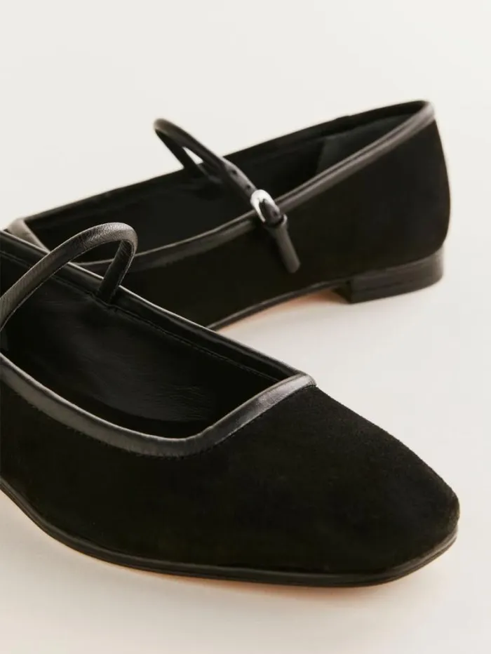 The Reformation Charlie Ballet Flat Black Suede 8211 Shoes