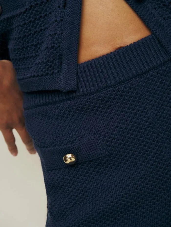 The Reformation Charlotte Cotton Short Navy 8211 Clothing