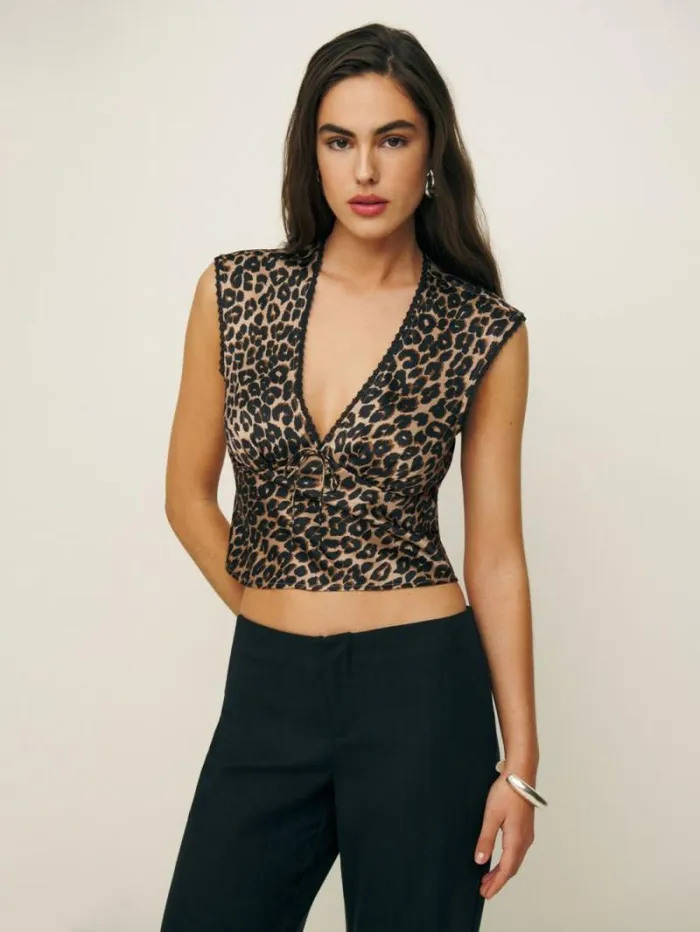 The Reformation Cherry Silk Top Leo 8211 Clothing