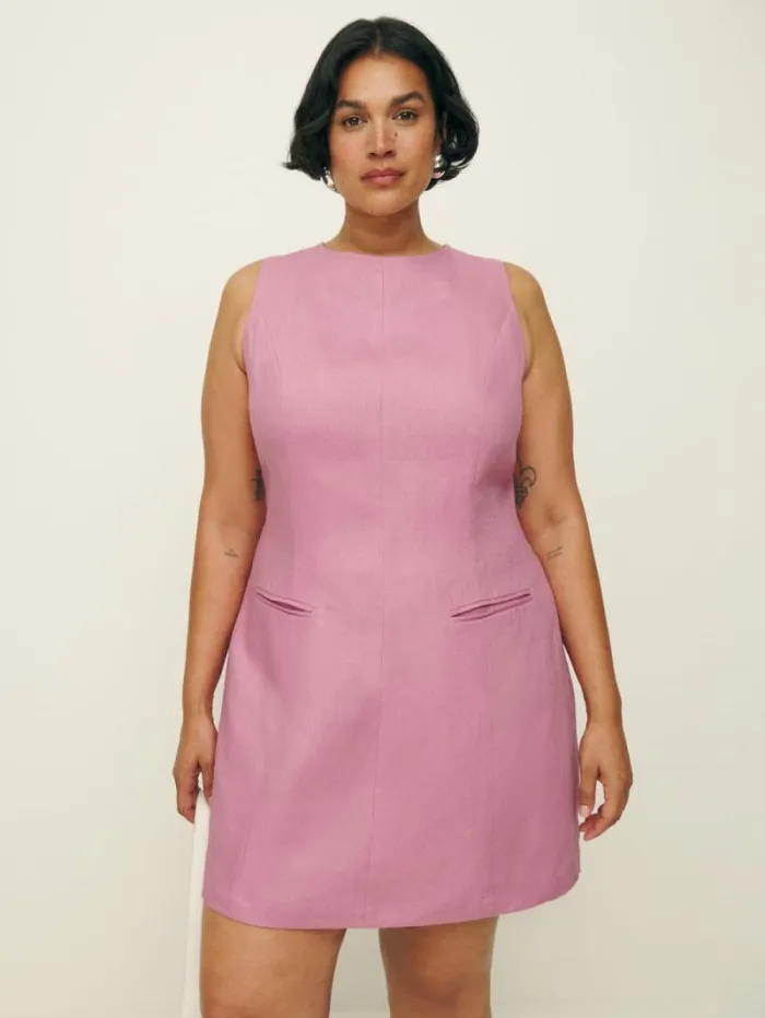The Reformation Citron Linen Dress Es Rose Petals 8211 Clothing