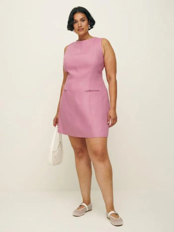 The Reformation Citron Linen Dress Es Rose Petals 8211 Clothing