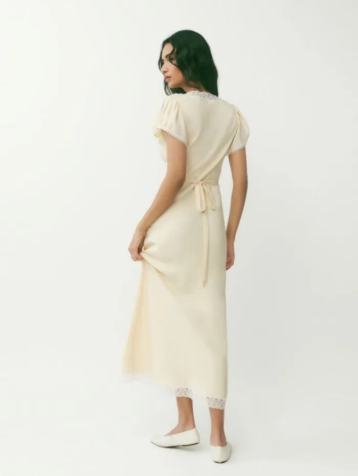 The Reformation Clarisse Silk Dress Sugar 8211 Clothing