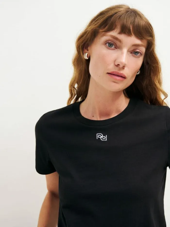The Reformation Classic Crew Tee Logo Black 8211 Clothing