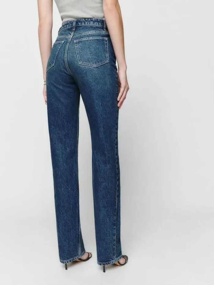 The Reformation Cynthia High Rise Straight Long Jeans Lanier 8211 Clothing