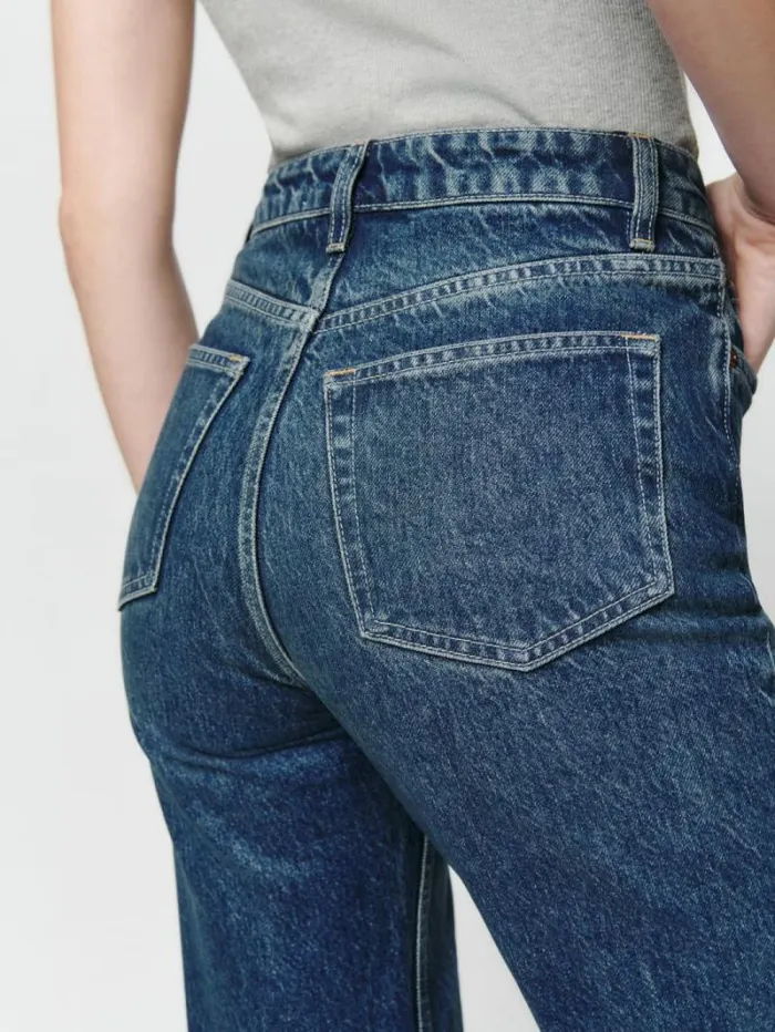 The Reformation Cynthia High Rise Straight Long Jeans Lanier 8211 Clothing