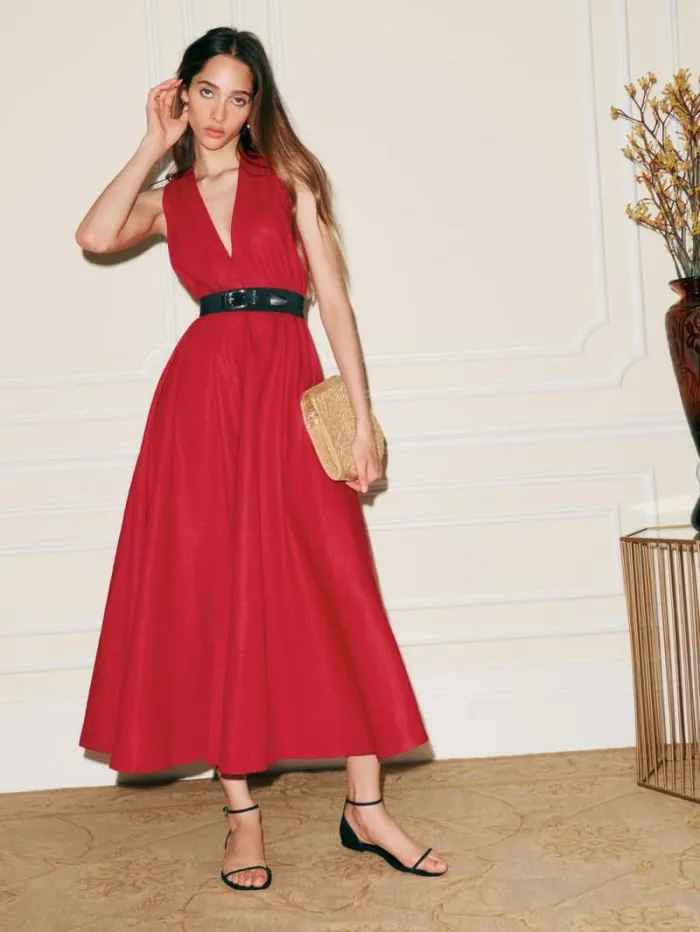 The Reformation Downing Dress Lipstick 8211 Clothing
