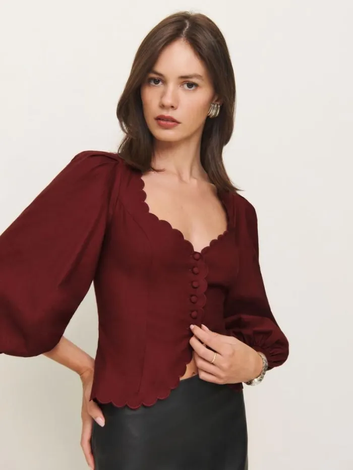 The Reformation Elianna Top Chianti 8211 Clothing