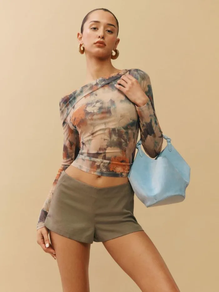 The Reformation Elio Knit Top Reflection 8211 Clothing