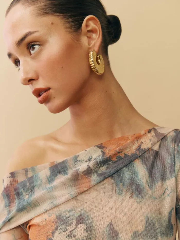 The Reformation Elio Knit Top Reflection 8211 Clothing
