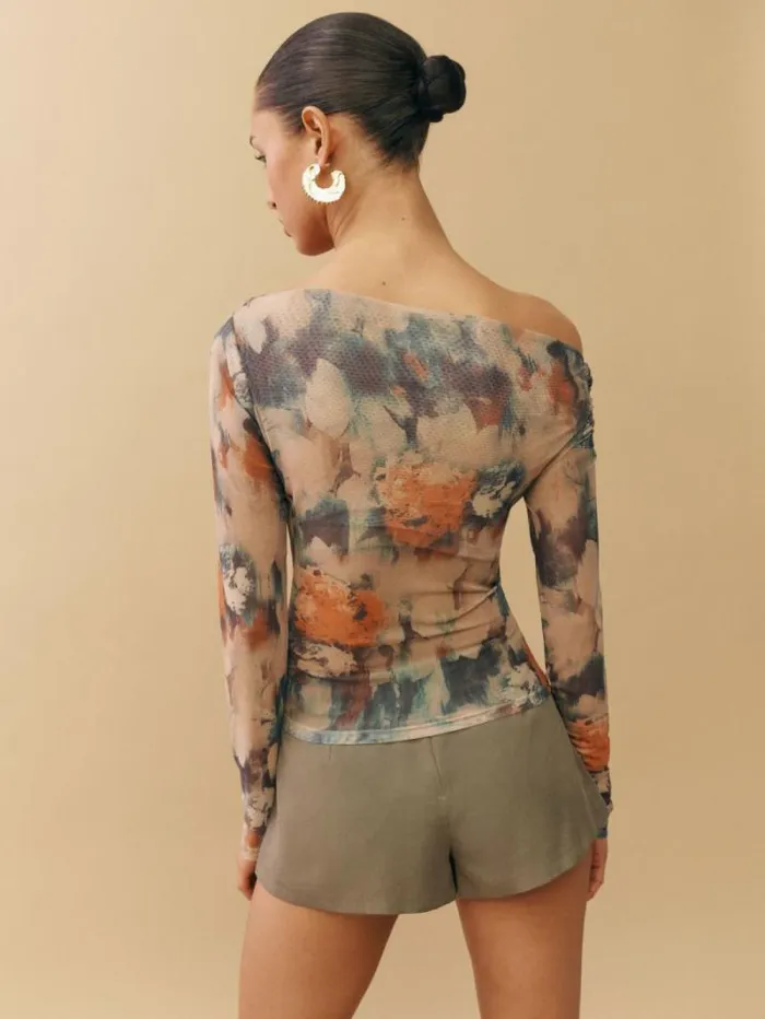 The Reformation Elio Knit Top Reflection 8211 Clothing