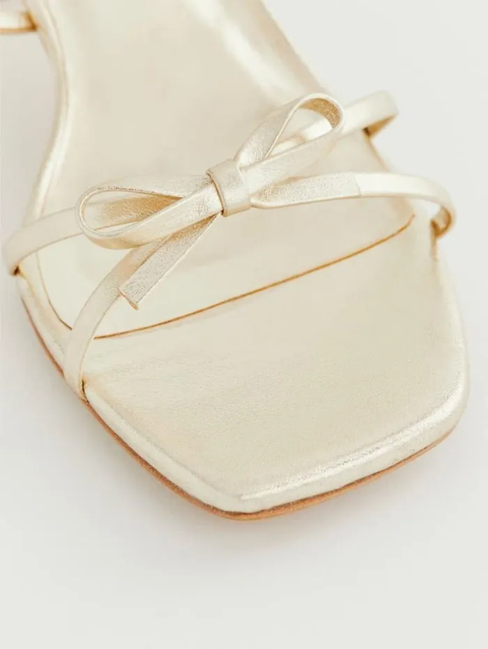 The Reformation Elodie Block Heeled Sandal Gold 8211 WeddingsShoes