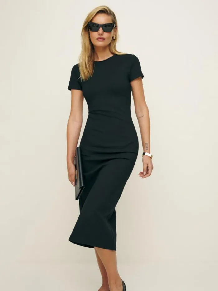 The Reformation Elona Knit Dress Black 8211 Clothing