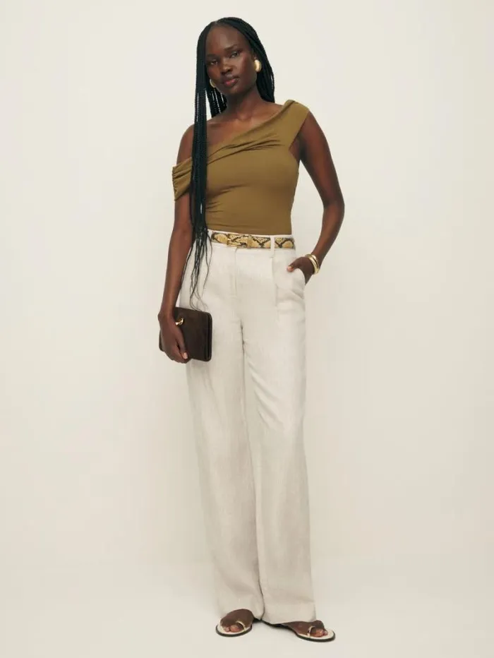 The Reformation Eve Knit Top Bronze 8211 Clothing