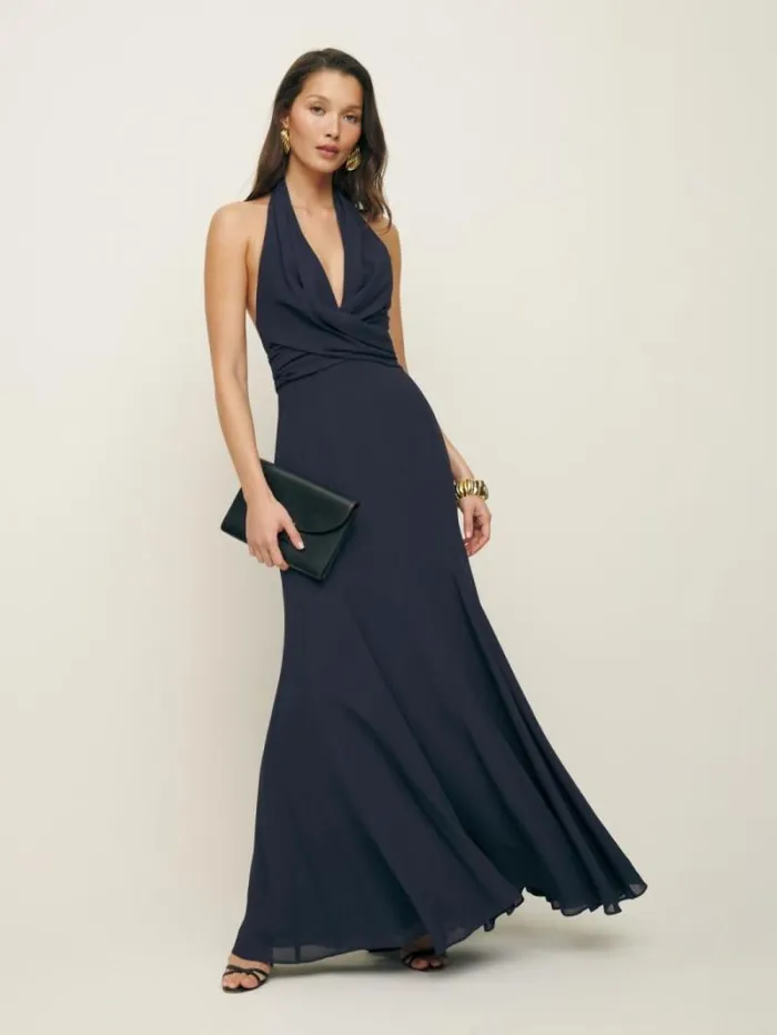 The Reformation Ezria Dress Navy 8211 ClothingWeddings