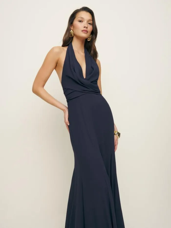 The Reformation Ezria Dress Navy 8211 ClothingWeddings