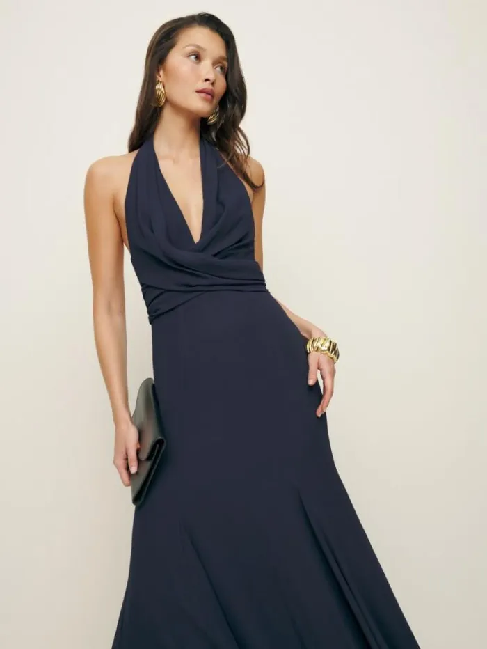 The Reformation Ezria Dress Navy 8211 ClothingWeddings