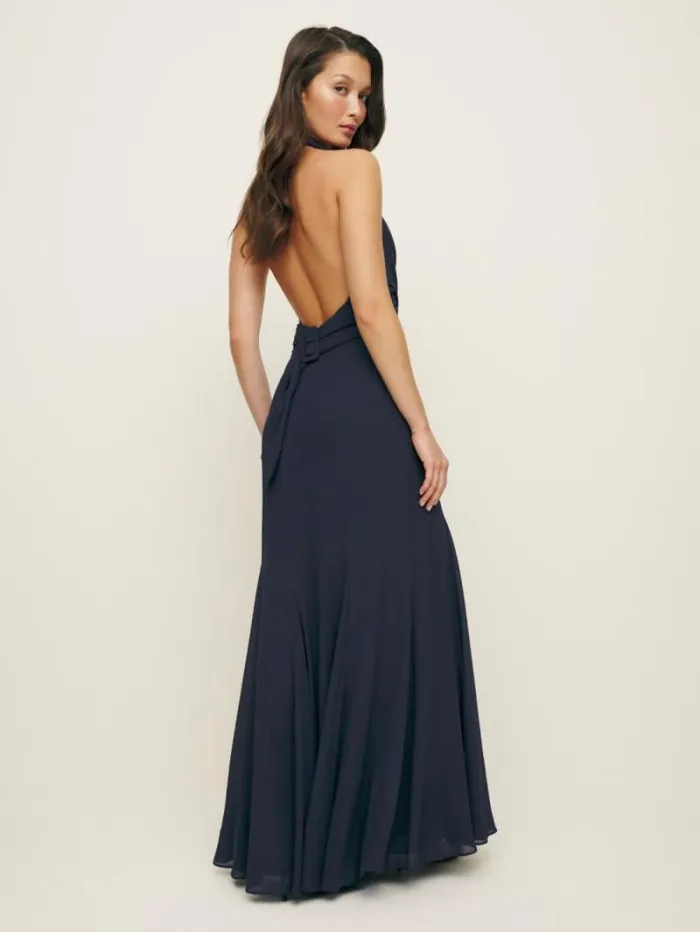 The Reformation Ezria Dress Navy 8211 ClothingWeddings