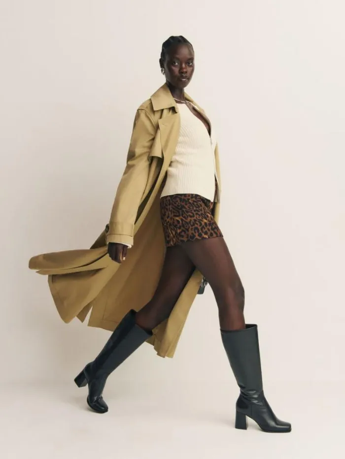 The Reformation Frederique Knee High Boot Black Leather 8211 Shoes