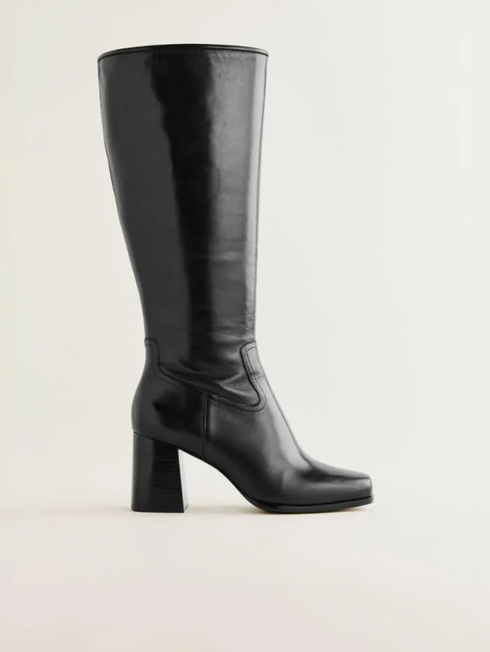 The Reformation Frederique Knee High Boot Black Leather 8211 Shoes