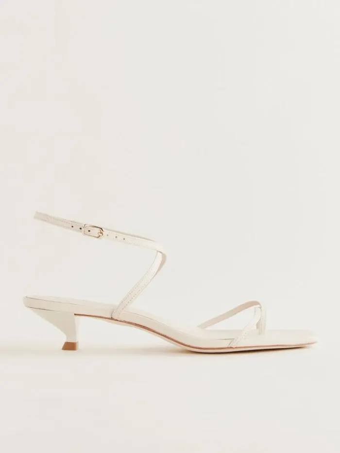 The Reformation Georgia Kitten Heeled Sandal Almond Leather 8211 Shoes