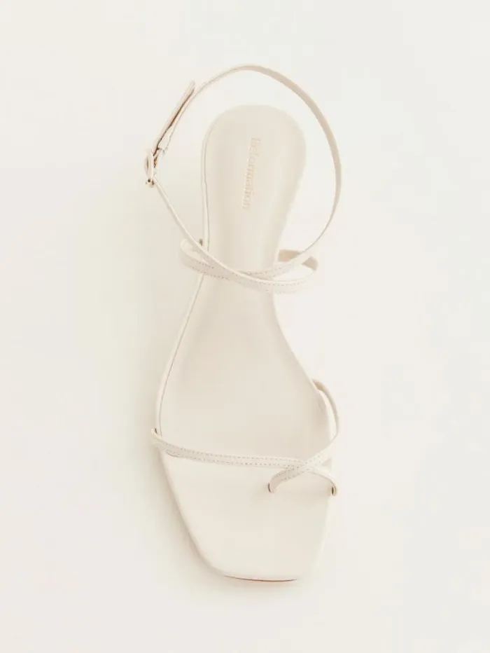 The Reformation Georgia Kitten Heeled Sandal Almond Leather 8211 Shoes
