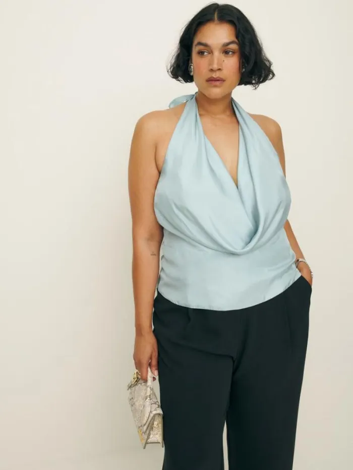 The Reformation Holt Top Es Aqua 8211 Clothing