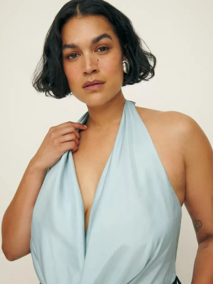 The Reformation Holt Top Es Aqua 8211 Clothing