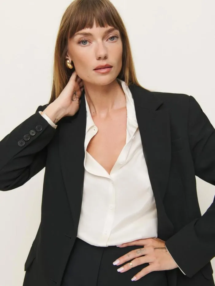 The Reformation James Relaxed Blazer Black 8211 Clothing