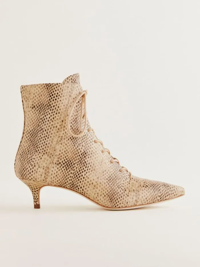The Reformation Kittie Lace Up Boot Desert Snake 8211 Shoes