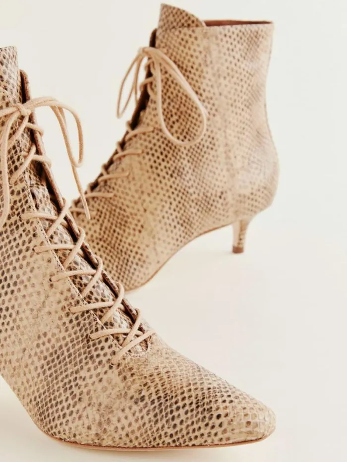 The Reformation Kittie Lace Up Boot Desert Snake 8211 Shoes